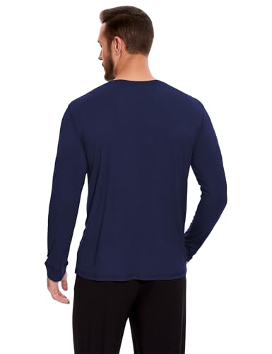 GYS Bamboo-Derived Viscose Men's Pajama Top Soft Long Sleeve Sleep T-Shirt2