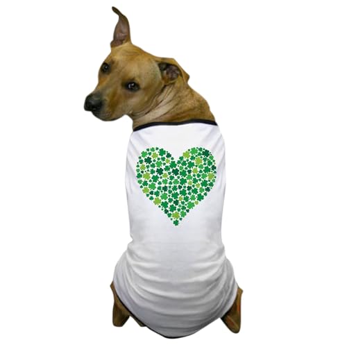 CafePress Irish Shamrock Heart Dog T Shirt Dog T-Shirt, Pet Clothing, Funny Dog Costume