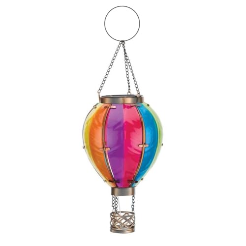 Lanterne Solari Da Esterno Sospese, Set Di 2, Colore Bronzo, Con Motivi Floreali Ritagliati, LED, Per Giardino E Patio