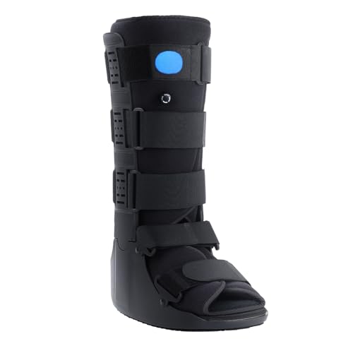 Tall Walker Fracture Boot Air Walker Brace Inflatable Walking Boot for Fractures, Achilles Tendon Surgery, Acute Ankle Sprains, Broken Toe Foot, Injury Recovery Black (Large)