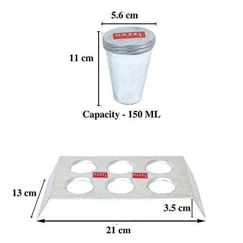 Image of HAZEL Kulfi Moulds Set Aluminium | Traditional Ice Cream Large Mould Set of 6 | Kulfi Moulds Set with Stand | Reusable Ice Cream Maker Popsicle Mould