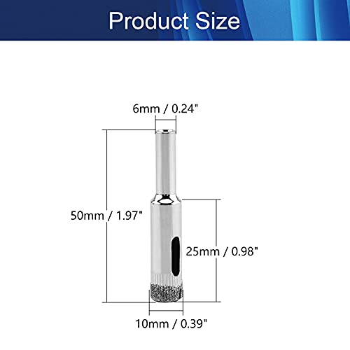 Broca diamantada 10 mm para vidrio y mármol 6 pcs miniatura 2
