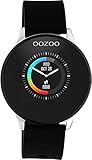 Oozoo Unisex Smartwatch mit Silikonband Schwarz/Silberfarben 43 MM Q00113