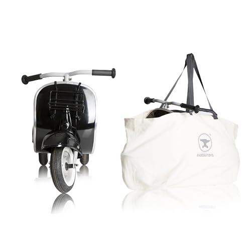 Ambosstoys Toddler Scooters for Boys and Girls Primo Super – Valuable and Timeless Design Kids Ride on Toys for 2 Year Old - 3-4 - 5 Year Olds, Collectors and Design Lovers (Black)