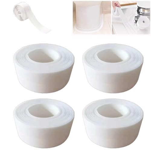 Emboadlie Magic Peel & Stick Selfadhe Sive Caulk Tape Strip,PVC Caulk Tape Waterproof Self Adhesive,Shower Tile Sealer Adhesive Sealant Caulking Tape,Wall Sealing Tape Caulk Sealer (N)