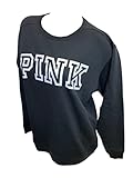 Victoria's Secret Pink Everyday Lounge Campus Pullover Sweatshirt Crew Neck Color Black Size Large...