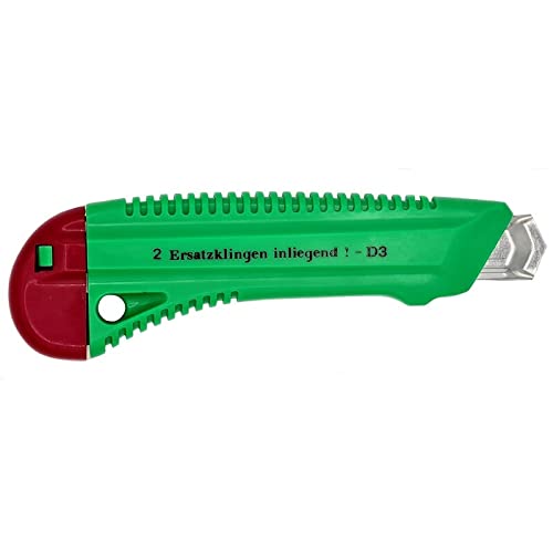 Cuttermesser Universalmesser mit Metallschiene und 2 Ersatzklingen 18mm - 24er-Pack