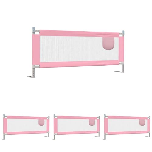 Image of LuvLap Alloy Steel Bed Rail Guard for Baby /Kids Safety, 180cm x 72 cm(6ft x 2.3ft), Portable & Foldable, Baby Safety Essential, Adjustable Height, fits All Bed Sizes (Pink - Without Print) (Pack of 4)