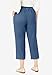 Woman Within Plus Size 7-Day Elastic-Waist Pull-On Cotton Denim Capri Jeans - 20 W, Medium Stonewash