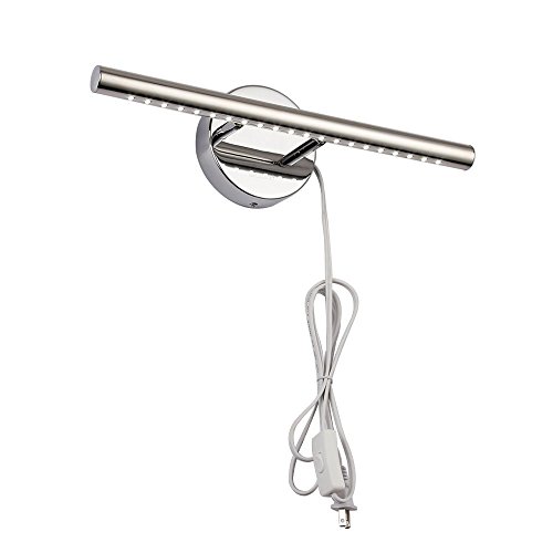Letsun Bathroom Vanity Lights for Bathroom Light Fixutres 15.7 Inches Bathroom Lights Over Mirror 5W Led Lighting Plug in Vanity Lighting Fixtures Stainless Steel with 180°Rotation,6000K Cool White