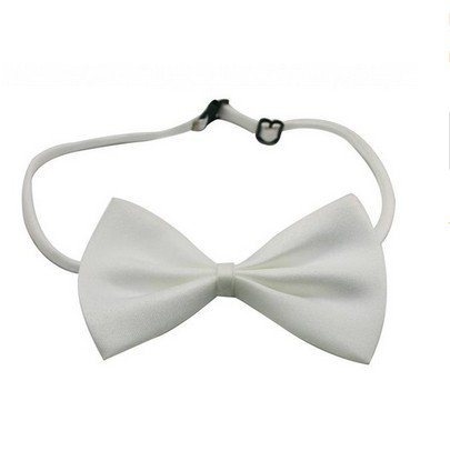 Selected Adjustable Dog Bow Tie Puppy Pet Costume Collar Stripe Bow Tie Dogs Cats Puppy Tie Neck Tie - Perfect for Wedding Tie Party Accessories (Cute Bowtie - White)