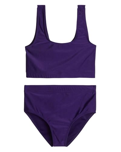 Real Essentials 3 Pack: Girl's 2-Piece Beach Sport Bikini Swimsuit - Swimwear for Girls UPF 50+3