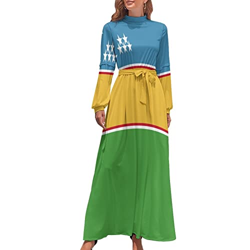 TAIZIYEAH Long Dress Elegant Casual Long Dress Karakalpakstan Flag Girls Summer Sunshine Beach Skirts for Womens M