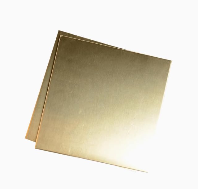H62 Brass Sheet, 2 Pieces Brass Metal Plates 0.08" x 4" x 4", Thickness 0.08"/2mm, Width*Length=4" x 4"/ 100x100mm for Metal DIY Crafts