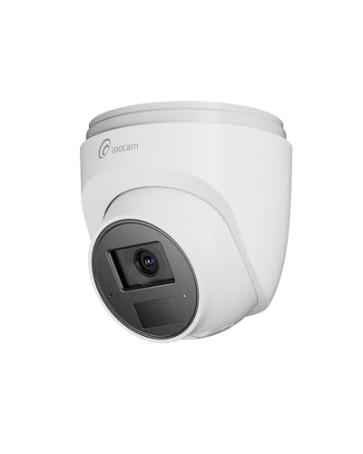 Loocam 4MP Cámara de Vigilancia Exterior PoE con Detección de Personas/Vehículos, Resistente a la Intemperie IP66, Visión Nocturna 30m, Vigilancia 24/7, Solo Funciona con Nuestro Sistema NVR PoE