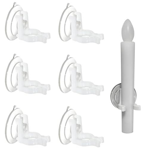 Lind Kitchen Window Candle Clip with Suction Cup LED Electronic Candle Light Accessory Great for Small Windows and Holiday Candles
