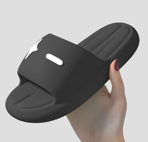 Versatile Platform Sandals for Women Men Chic Pattern Open Toe Indoor Outdoor Slippers Soft Shower Bedroom Anti-slip Shoes4