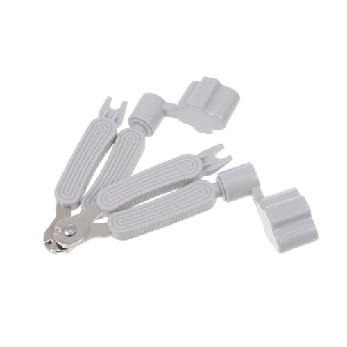 Abaodam 2pcs Guitar String Winder Set String Cutters Bridge Pin Puller for Guitar Easy Use Tool Light Grey