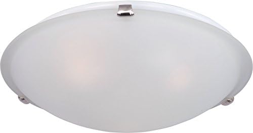 Maxim Malaga-3 Light Flush Mount in Transitional style-16 Inches Wide by 4 inches high-Satin Nickel Finish-Frosted Glass Color