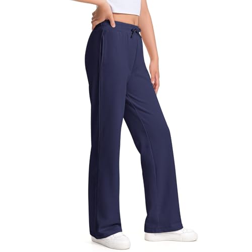 Youth Girls Soft Long Pants High Waist Stretchy Un𝐢form Trousers with Pockets Teen Kids Cotton Joggers Sweatpants