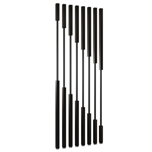 Separadores de habitación, mamparas de suelo a techo, listones de metal con patas ajustables, apto para oficinas, 100-300 cm de alto, juego de 5