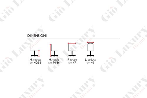 Poltroncina dattilo Type con struttura in base