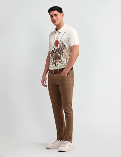 Image of U.S. Polo ASSN. Printed Polo T Shirts for Men - 100% Cotton, Half Sleeve Mens Tshirt