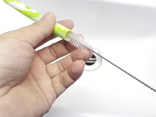 Image of Drinking Straw Cleaning Brushes Set 12 inch Extra Long 12mm Extra Wide Pipe Tube Bottle Cleaner Nylon Bristles Stainless Steel Handle - 12 inch x 1 /2 inch (12mm) - Set of 8