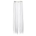 SWACC 7 Pcs Full Head Party Highlights Clip on in Hair Extensions Colored Hair Streak Synthetic Hairpieces (22-Inch Straight, White)