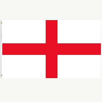 England St George's Cross Flag - Large 5ft x 3ft with Eyelets for St. George's Day, Euro Cup 2024, Football Sports Events, Indoor/Outdoor Party Decorations