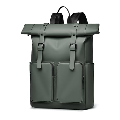 gosduiwip Mochila escolar unissex roll-top para mulheres, design antifurto à prova d'água, elegante e capacidade extra, ideal para viagens e, Verde