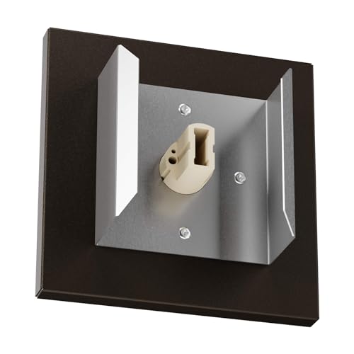 Arandela Externa Cubo 10 Frisos C Base Luminária + LED MF122 (Marrom (Branco Quente))