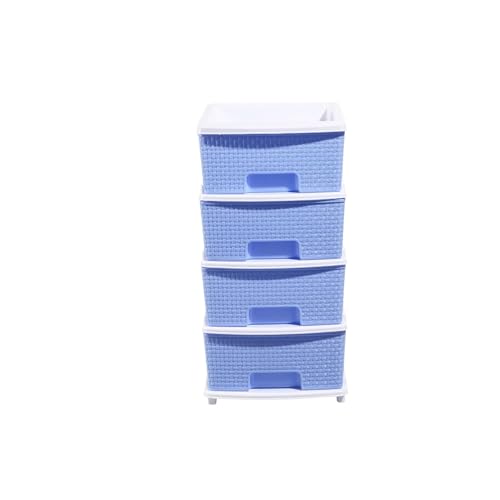 Image of Plastic Modular Drawer Storage Chest Of Drawers Organizer Storage Box, Large Stomo Racks For Multipurpose Anti-slip Shoes Organizers (Blue, 4 Layer)
