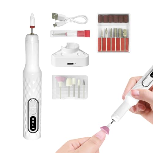 Removedor eléctrico de esmalte de uñas de gel, eléctrica inalámbrica, 3 ajustes de velocidad ajustables, herramienta de pulido de manicura de 15000 RPM para el hogar, viajes, salón de belleza al