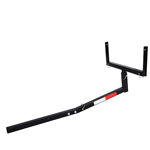 Goplus Pick up Truck Bed Hitch Extender Adjustable Extension Rack w/Flag for Ladder, Rack, Canoe, Kayak, Long Pipes and Lumber (Black)