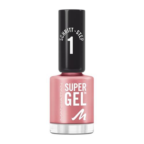 Manhattan Super żelowy lakier do paznokci – efekt manicure bez promieniowania UV – różowy lakier do paznokci utrzymuje się do 14 dni – kolor Pop Princess Pink 240 – 1 x 12 ml