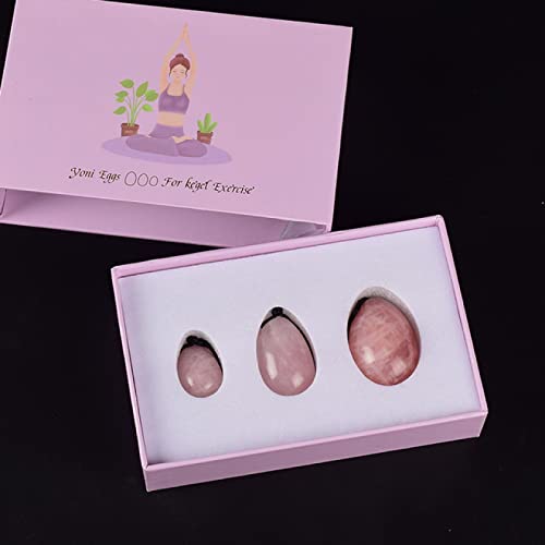 Lot d'œufs de yoni en quartz rose naturel avec boules
