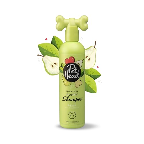Pet Head Mucky Pup Welpenshampoo | Birnenduft | Pflegt und Beruhigt das Fell Ihres Hundes | pH-Neutral | Vegan & Tierversuchsfrei | Sanfte Formel für Hunde und Welpen ab 8 Wochen | 300ml