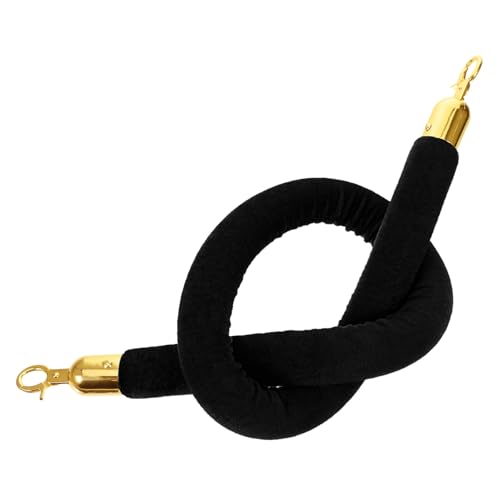 SEWOART Concierge Post Lanyard Control Rope Thick Rope Caution Tape Guardrail Rope Reflective Tent Guy Ropes Rope for Stanchion Queue Post Rope Stanchion Rope with Hook Belt Black Flannel