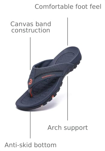 Image of Men's Flip-Flops, Thongs Sandals Durable Comfort Slippers for Beach
