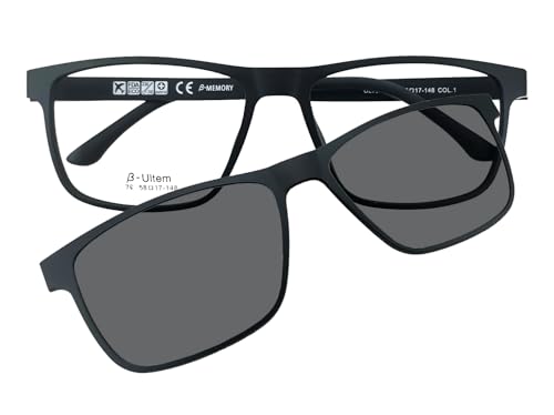 Circleperson Clip on Sunglasses for Men Magnetic glasses 2 in 1 Polarized Big Size 58-17-148