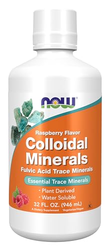 NOW Foods Supplements, Colloidal Minerals Liquid, Plant Derived, Essential Trace Minerals, Raspberry, 32-Ounce