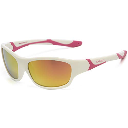 KOOLSUN - Sport - Lunettes de soleil pour enfants (6-12 ans, blanc rose) Cover