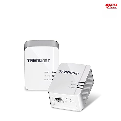 Image of TRENDnet Powerline 1300 AV2 Adapter Kit, Includes 2 x TPL-422E Powerline Ethernet Adapters, IEEE 1905.1 & IEEE 1901, Gigabit Port, Range Up to 300m (984 ft), Simple Installation, White, TPL-422E2K