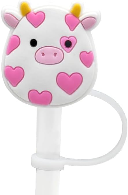 Miniatura 4 de Tapa grande de paja de vaca vaquera de 0.394 in para Stanley Cup de 40 oz 30 oz de silicona de dibujos animados de paja tapas de paja tapas