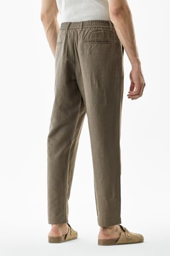 Image of SNITCH Men Trousers | Slim Fit Mid Rise Solid Design | Rayon Blend with Medium Stretch & Smooth Texture | Button & Zip Closure for Casual & Office Wear