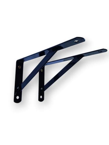 Metalúrgica Salvação - 6 Suporte para Prateleira tipo Mão Francesa 30cm Preto