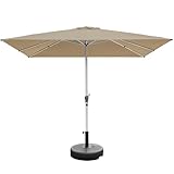 RANSENERS Premium Sonnenschirm 250x250cm Quadratisches Vordach - Kippbarer Gartenschirm mit Hochwertiger Rahmen und 8 Rippen - mit UV50+ Schutz - Schirmständer Optional