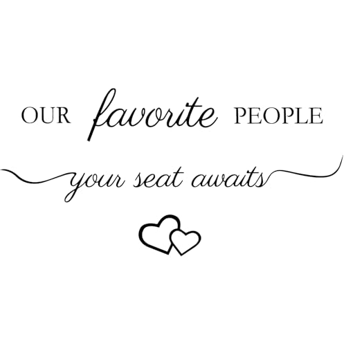 Watersay Lot de 3 autocollants en vinyle pour tableau de sièges de mariage - Noir