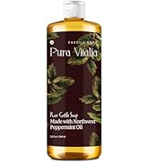 Pura Vitalia Peppermint Pure Castile Soap Liquid with Olive Oil & Essential Oils; for Face Wash, ...